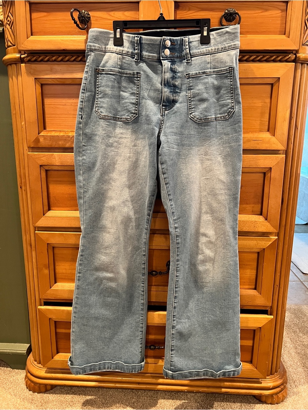 Indigo Poppy Light Wash Denim Jeans Sz 12 Flare Legs The Charley Bootcut